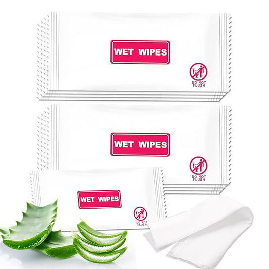 500 pcs Wet Wipes Individually Wrapped, Disposable Cleansing Wipes, Individual Wrapped for Hands, Face Cleaning, Daily Use