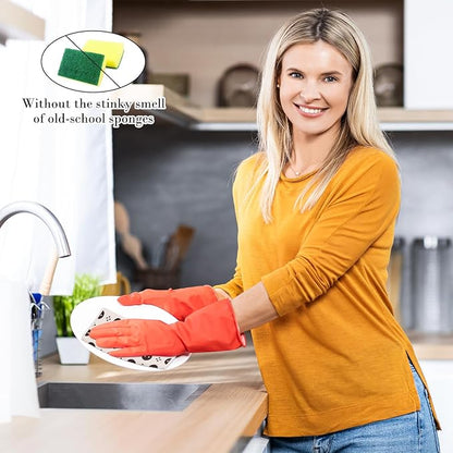 Lucomb 8 Pack Swedish Kitchen Dishcloths, Reusable Dish Cloth Paper Towels Washable Decorative Cleaning Cloths Sponge Wipes for Dish Washing, Super Absorbent & Quick Drying