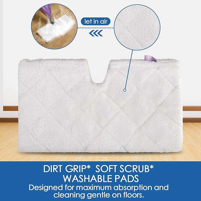 Replacement Microfiber Steam Mop pad Cleaning Pads for Shark Steam Pocket Mop S3500 Series S3550 S3501 S3601 S3601D S3901 S3801 S3801CO, White, S3501-White