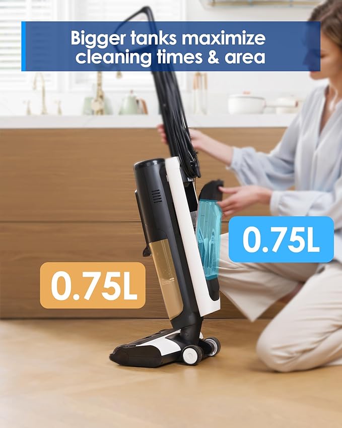 Tineco iFLOOR 5 Steam Corded Wet Dry Vacuum All-in-one, Steam Mop Hardwood Floor Cleaner Great for Sticky Messes, 248℉ High-temp Steam, Self-cleaning with steam