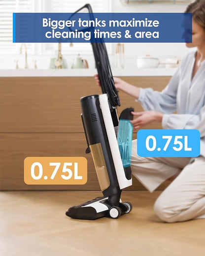 Tineco iFLOOR 5 Steam Corded Wet Dry Vacuum All-in-one, Steam Mop Hardwood Floor Cleaner Great for Sticky Messes, 248℉ High-temp Steam, Self-cleaning with steam