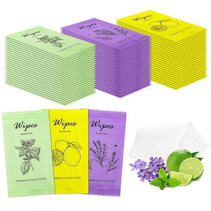 Individual Hand Wipes Wet Wipes Travel Size,Wet Wipes Individually Wrapped Bulk Cleansing Travel Size Wipes for Wedding Travel Restaurant Barbecue -300