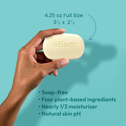 ANDREW LESSMAN pHact Moisture-Rich, Soap-Free Cleansing Bar. Natural Skin pH. Fragrance-Free. All Skin Types - Even Sensitive Skin. Hypoallergenic. Dermatologist Tested. 3-Pack 4.25 oz Each
