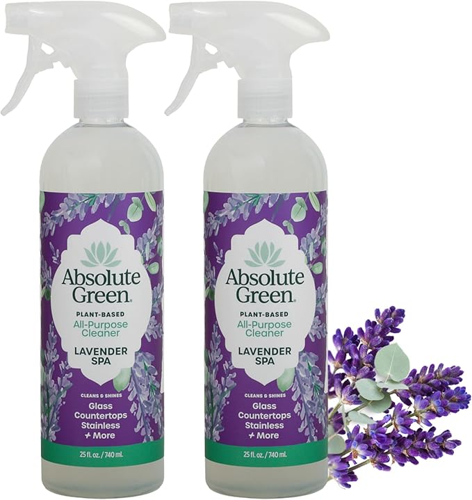 All Purpose Cleaner Spray, Non-Toxic, Kitchen, Bath, Countertop, Stainless, Safe around Kids + Pets, Natural Lavender Spa Scent, 25 oz (2 Pack)
