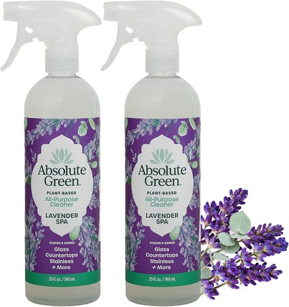 All Purpose Cleaner Spray, Non-Toxic, Kitchen, Bath, Countertop, Stainless, Safe around Kids + Pets, Natural Lavender Spa Scent, 25 oz (2 Pack)