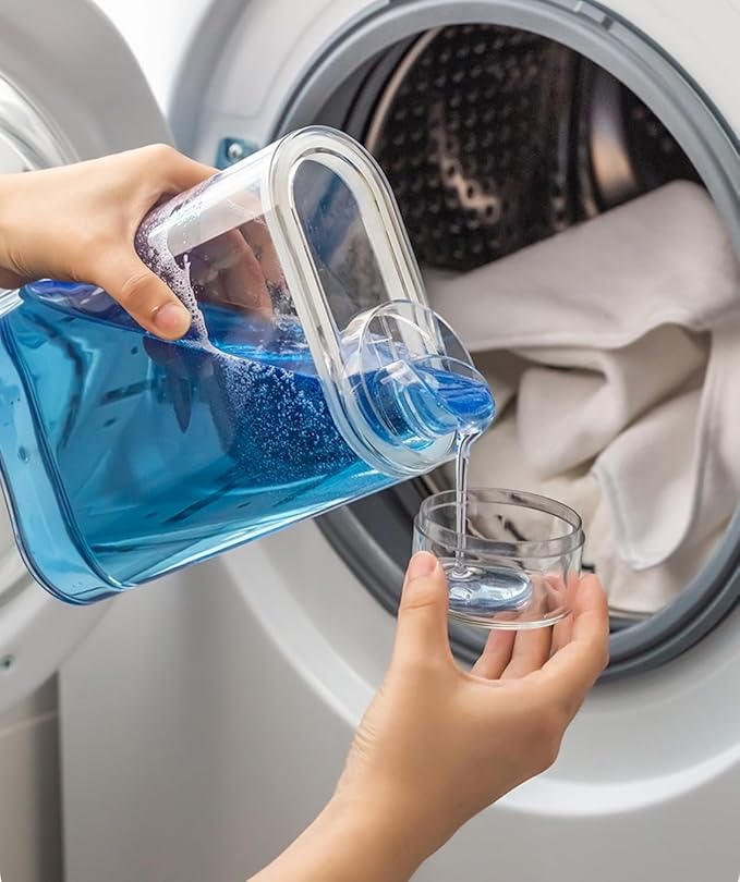 2PCS Laundry Detergent Dispenser,1200ml Softener Laundry Detergent Bottle,Beads Container for Fabric Softener