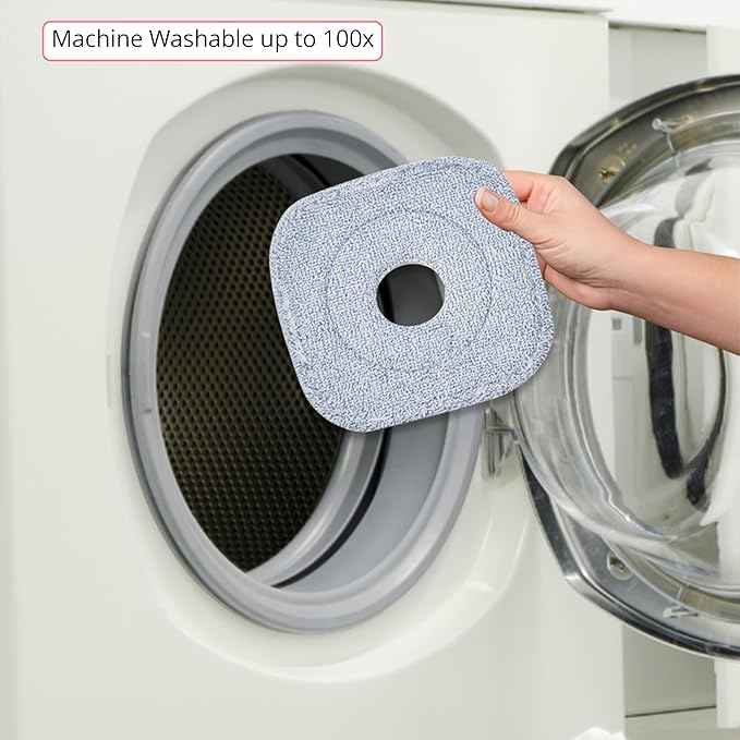 Square Spin Mop and Bucket Smart Floor Mop with Separate Compartments for Clean and Dirty Water, Self Cleaning with 2 Machine Washable Pads, First Launch Limited Edition Rose