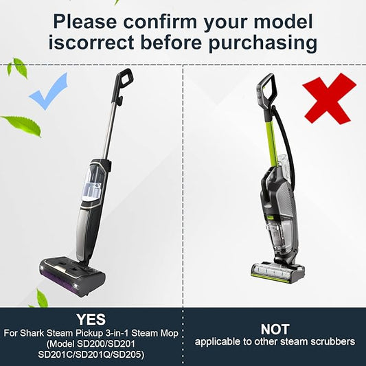Replacement Brush Roller for Shark Steam Pickup 3-in-1 Steam Mop (Model SD200/SD201/SD201C/SD201Q/SD205) Steam Cleaner, 2 Brush Roller, 1 Cleaning Brush