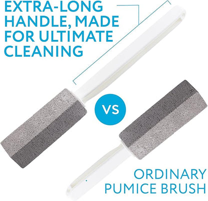Impresa - 2 Pack Pumice Stone Toilet Bowl Cleaner with Extra Long Handle - Limescale Remover - Brush Wand for Bathroom - Also Cleans BBQ Grills, Tiles, Grout, and Swimming Pools