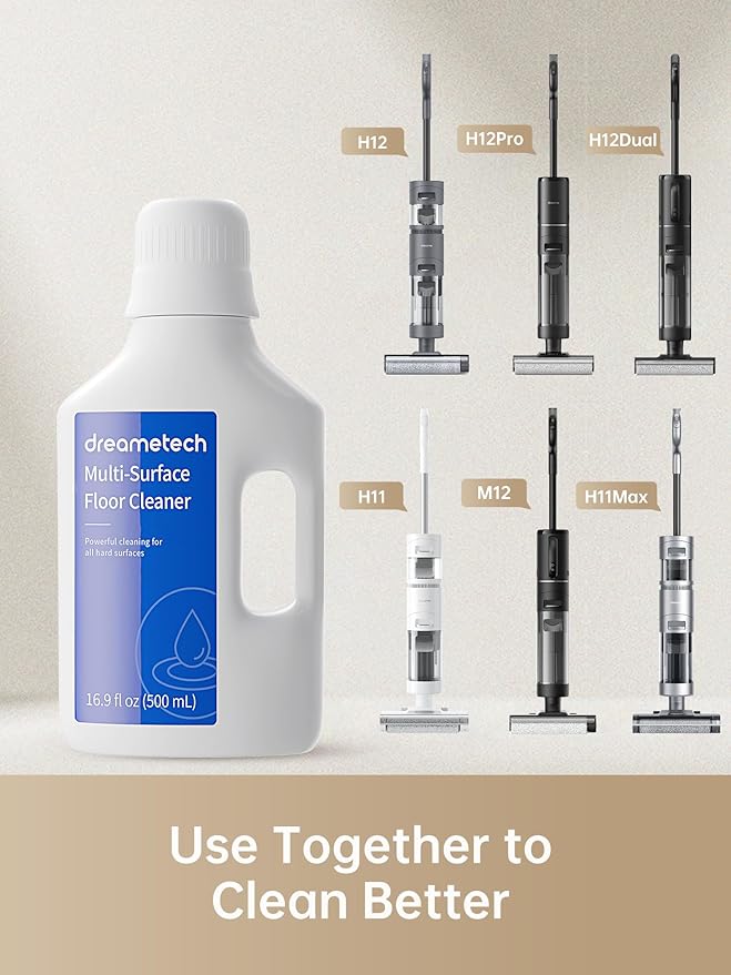 dreame Cleaning Solution Compatible with H12 PRO/G10 Pro/H13 PRO/H12S/H12 Pro FlexReach/H12 Dual/G10 Combo/G10/K10/K10 Plus Wet Dry Vacuum Cleaner (16.9 OZ)