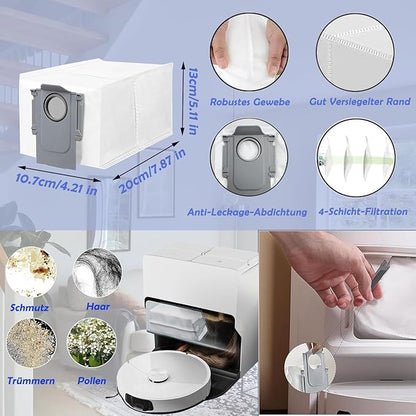 20Pcs Accessories Replacement Parts for Q Revo S, Qevo Pro, Qrevo MaxV [Not for Q Revo] Robot Vacuum, 2 Main Brush, 4 Mop Pads, 6 Dust Bag, 2 HEPA Filter, 4 Side Brushes, 1 Cleaning Tool