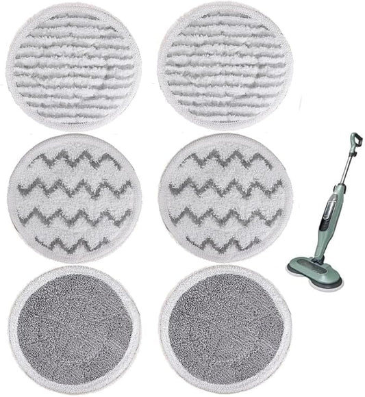 S7000 Pads Replacement Steam Mop Pads Compatible with Shark S7000AMZ S7001 S7001TGT S7000 S7201 S7000C Series Reusable Mop Refill, Steam & Scrub All-in-One Hard Floor Steam Mop(2+2+2)