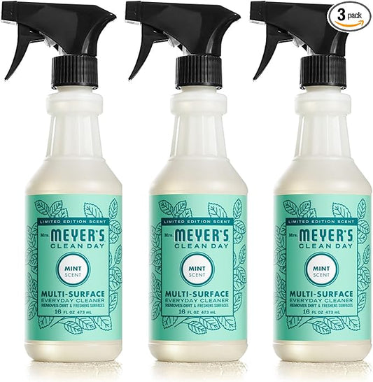 MRS. MEYER'S CLEAN DAY All-Purpose Cleaner Spray, Limited Edition Mint, 16 fl. oz - Pack of 3