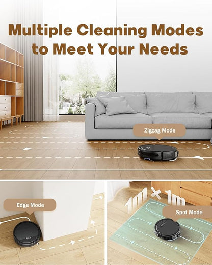 V3 3 in 1 Robot Vacuum and Mop with 5000Pa Suction Power, Works with 2.4GWifi/ Alexa/App/, Self-Charging Vacuum Cleaner, Tangle-Free, Ideal for Pet Hair,Carpet and Hard Floor