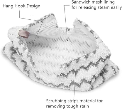 2PCS Replacement Steam Mop Steam Cleaner Pads Pro for Shark Professional Steam Pocket Mop S3501 S3601 S3601D S3550 S3801 S3901 S3901D SE450 Steamer Pads Floor Cleaning Pads Washable