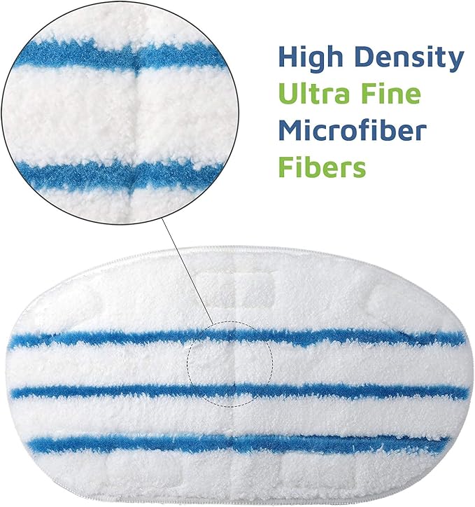 8 Pack Steam Mop Pads for PurSteam ThermaPro 10-in-1 Steam Mop Washable Reusable Pads by Flammi