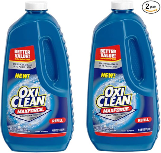 OxiClean Max Force Laundry Stain Fighter Refill, 48 fl oz (Pack of 2)