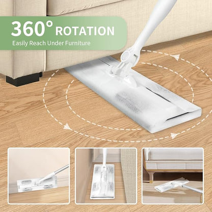 CQT Sweeper Daily Cleaning Starter Kit 2-in-1 Wet Dust Hardwood Fllor Flat Mop Dry and Wet Multi Surface Floor Cleaner (MOP)