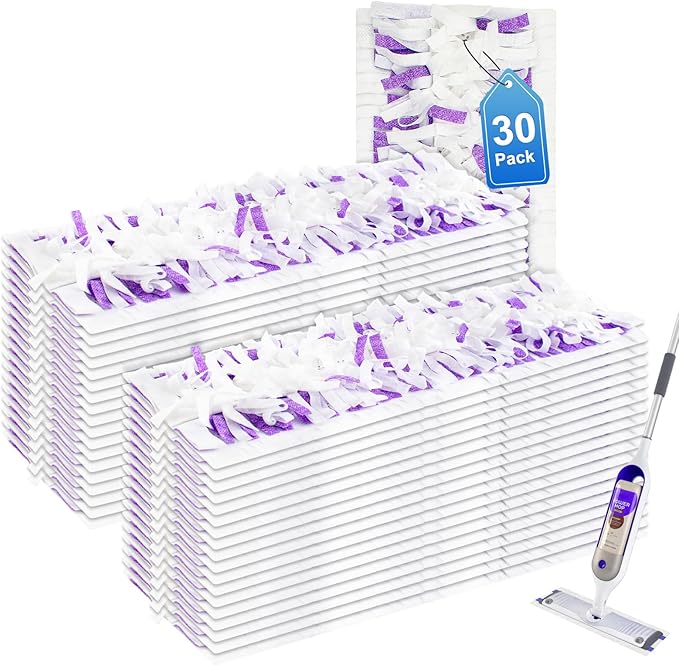 30 Pack Disposable Mopping Pad Refills Compatible with Swiffer PowerMop, Power Mop Refill Pads Replacements for Swiffer Power Mop Spray Mop Dry&Wet Pads Refills for Multi-Surface Floor Cleaning