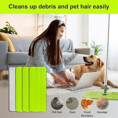 Replacement Microfiber Mop Pads for Libman Rinse 'n Wring Mop and Bucket System, Washable Reusable Wet & Dry Cleaning Refill Head for Multi-Surface Floor-6 Pack