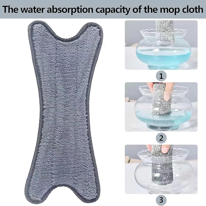 Household Dust Mop Washable Dust Mops for Floors Convenient Wet Mopping Innovative Dust Mops for Hardwood Floors Microfiber Wet Mop Pads Wet Dry Dual-Use Mop (Grey)