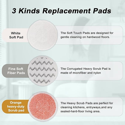 3897A Steam Mop Pads for Bissell SpinWave SmartSteam Scrubbing Steam Mop - Replacement Rotating Mop Head Fit 3897A 3712 3712W, Model No 1641112 (2+2+2