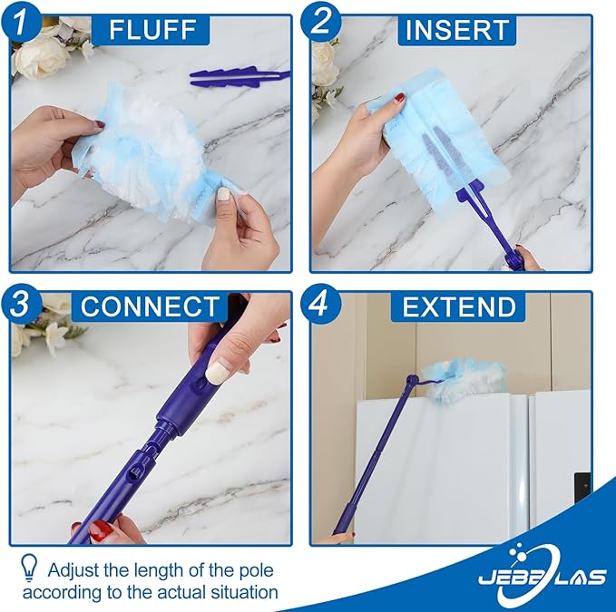 JEBBLAS Disposable Duster Refill, Heavy Duty Duster Refills,Multi Surface Dusters Refill for Cleaning,Total 20 Count