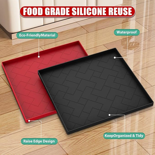 Vacuum Cleaner Silicone Mat,16''x15''x0.7'',vacuum cleaner accessories Silicone Mat Compatible with Shark,Bissell,Eureka,Dyson,Oreck, and more.Protects floors from scratches stains and water drips