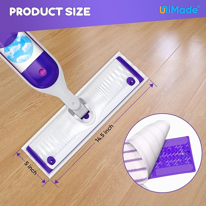 48 Pack Mop Pads Compatible with Swiffer Powermop, Washable Microfiber Pads Replacement for 13 ''-14.5 '' Mops - PowerMops Refills for Most Floor Types