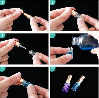 Zhehao 100 Pcs Mini Spray Bottles Clear Glass Perfume Bottles Refillable Fine Mist Perfume Atomizer Portable Empty Sample Containers for Cleaning, Essential Oils, Travel(2 ml)