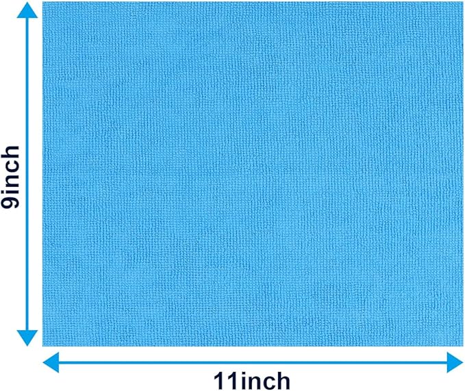 Microfiber Cleaning Cloth, 100 Pack Cleaning Rags, Lint-Free, Ultra Absorbent Reusable Paper Towels for Home, Kitchen, Car, Garage or Shop, Dish Rags, 11" x 9", Blue