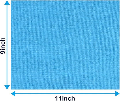 Microfiber Cleaning Cloth, 100 Pack Cleaning Rags, Lint-Free, Ultra Absorbent Reusable Paper Towels for Home, Kitchen, Car, Garage or Shop, Dish Rags, 11" x 9", Blue