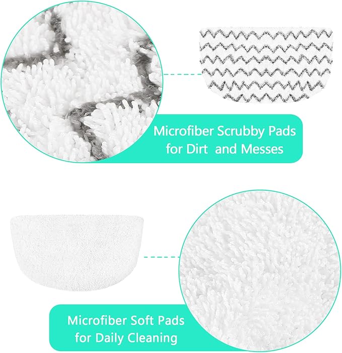 6 Pack Washable Steam Mop Pads Replacement for Bissell Powerfresh 1940 Series, 1544A, 2075A, 1440, 1940W, 19404, 1806, 1940A, 5938, 19408, 1940Q