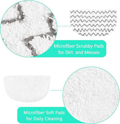 6 Pack Washable Steam Mop Pads Replacement for Bissell Powerfresh 1940 Series, 1544A, 2075A, 1440, 1940W, 19404, 1806, 1940A, 5938, 19408, 1940Q