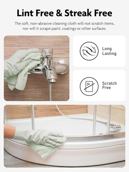 Fantasticlean Microfiber Cleaning Cloth Roll -75 Pack, Tear Away Microfiber Towels, 12" x 12", Reusable, Washable, Scratch Free, Ultra Absorbent Dish Rags for Car, Home, Garage or Shop (Moss Green)