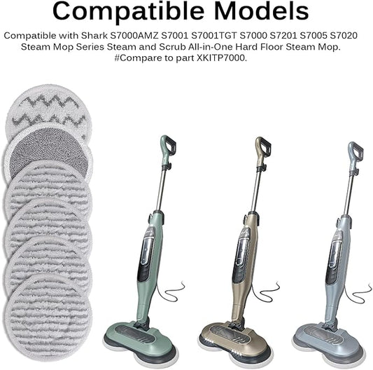 S7001 Pads for Shark steam Scrub: Pads for Shark S7001 s7000 s7000amz s7001tgt s7201 s7020 s7000c s8201 s8001 Series Steam Mop,Steam&Scrub Sanitize,All-in-One,Floor Steamer,Spin Mop Replacement Pad