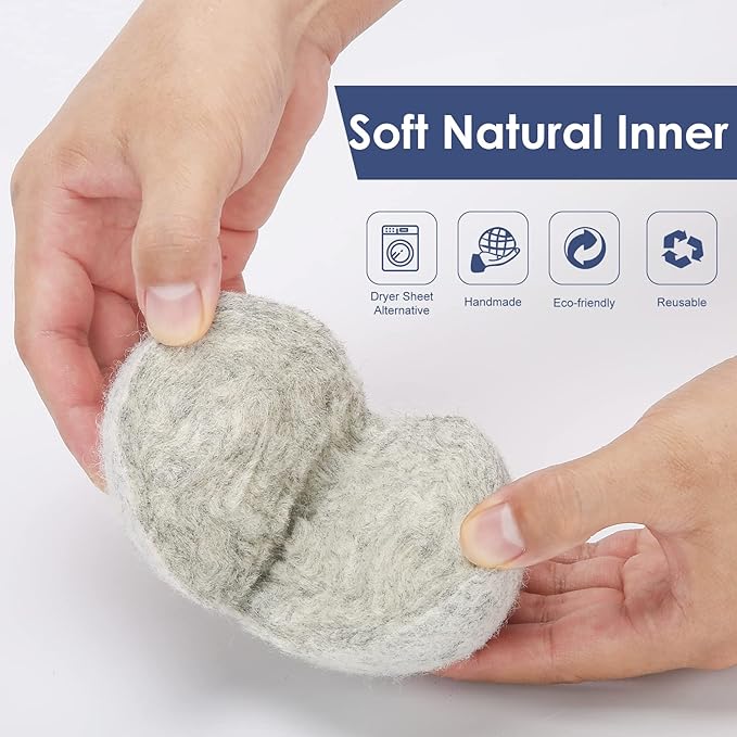 Wool Dryer Balls Handmade XL,Organic Laundry Dryer Balls,100% New Zealand Wool Natural Fabric Softener,Reusable 1000 Loads,Wrinkles Free, Shorten Drying Time,Baby Safe