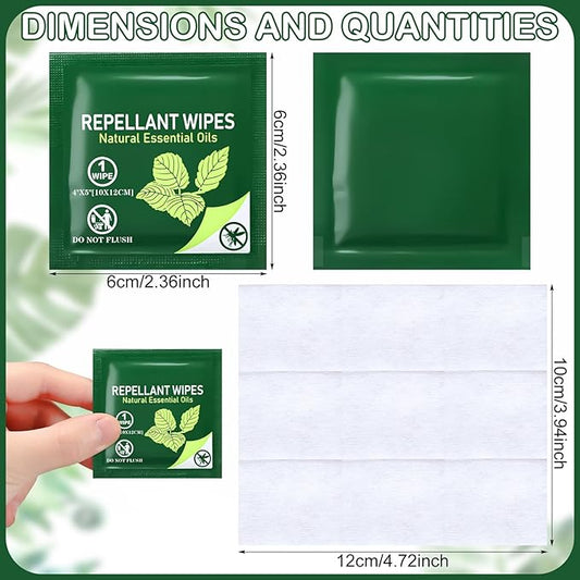 200 Pieces Travel Size Wipes Citronella Oil Individually Wrapped Wipes for Indoor Outdoor Travel Picnic Camping Hikes