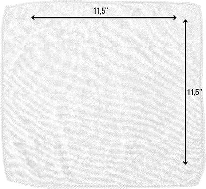 GREEN LIFESTYLE Chamois Cloth, Microfiber Cleaning Cloth 600 Pack, Borderless Towels Cleaning, Car Microfiber Towel, Drying Car Wash Towels (11.5" x 11.5", White)
