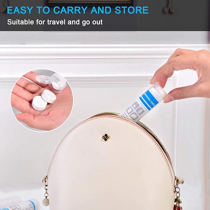 500 Pieces Disposable Compressed Towels, Compact Travel Coin Tissue Soft Compress Tissues Pills for Outdoors Travel Camping and Beauty Salon