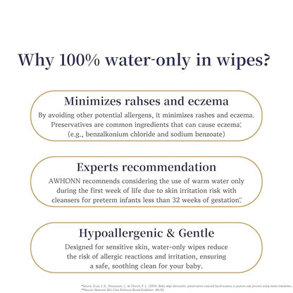 Mini Travel Wipes - 100% Water - Individually Wrapped - For Hand, Face & Body - Unscented Wet Wipes for Adults & Kids, Baby with Sensitive Skin - Feminine Wipes for Women, On the Go Essentials, 110 ct
