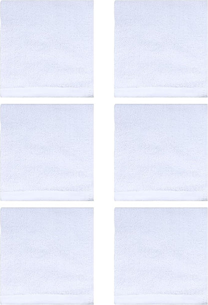 100% Cotton Dish Cloths (Pack of 6) - Dish Rags for Washing Dishes - Reusable & Highly Absorbent Kitchen Towels - Multipurpose Kitchen Rags - (12" x 12" - White II)