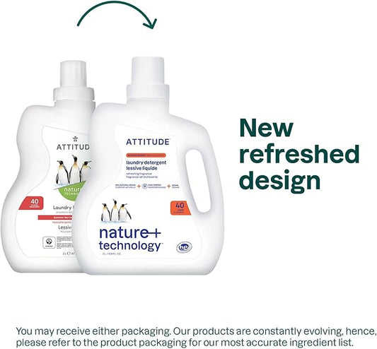 ATTITUDE Liquid Laundry Detergent, EWG Verified Laundry Soap, HE Compatible, Vegan and Plant Based Products, Cruelty-Free, Summer Berries, 40 Loads, 67.6 Fl Oz