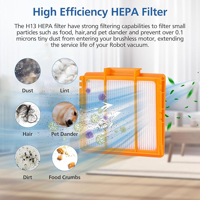 AV2610WA RV2610WA Vacuum Mop Replacement Pads Compatible with Shark AV2610WA RV2610WA RV2620WA RV2620WD RV2610WD RV2410WD AI Ultra 2- in-1 Robot Vacuum, 4 Mop Pads, 2 HEPA Filters, 4 Side Brushes