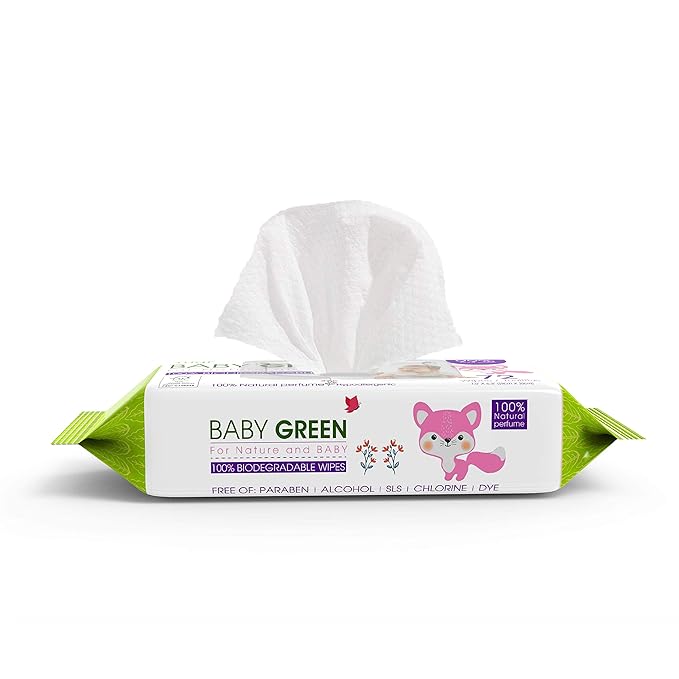 Yugi Green Baby Wipes with Essential Oils for Sensitive Skin & Nose Wipe. Plant-Based, and Organic, Plastic FREE, 864 Count (12 Packs of 72)