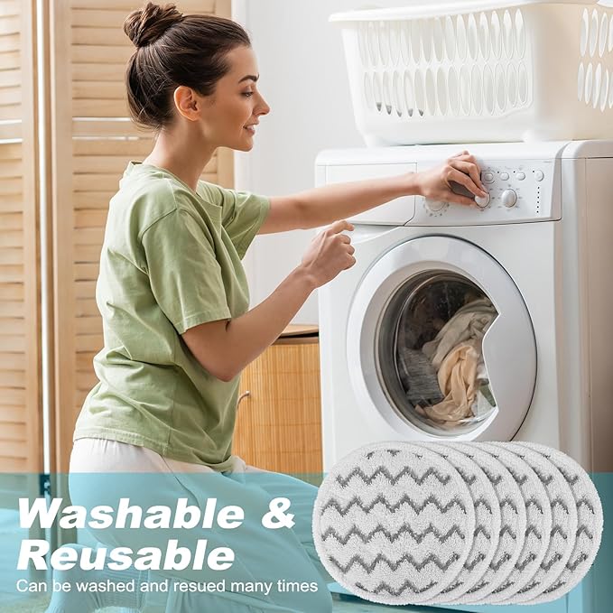 3897A Steam Mop Pads for Bissell SpinWave SmartSteam Scrubbing Steam Mop - Replacement Rotating Mop Head Fit 3897A 3712 3712W, Model No 1641112 (6Pack）