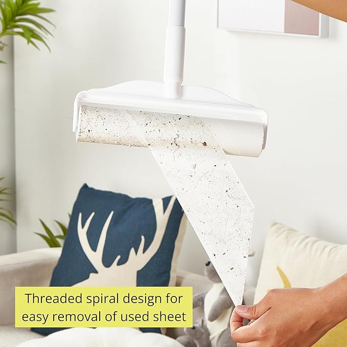 True & Tidy® True Clean Mop and Bucket System, Includes Square Spin, Dual Compartment Mop Bucket and 2 Thick Machine Washable Pads New Upgraded with Side Brush with StickyPro XL Lint Roller