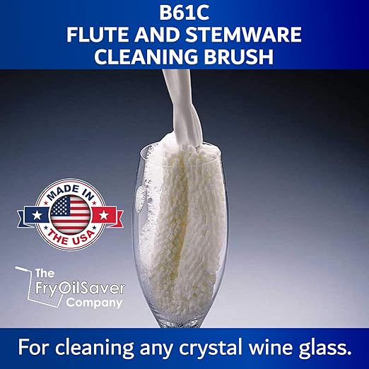Set of 2 Crystal Stemware Brush & Foam Goblet Cleaning Brush, Non-Scratch Kitchen Glassware Cleaner for Bar, Hotel & Restaurants Wine Glass, Decanter, Goblets, Mugs, Champagne Glass Bottles & Stemware