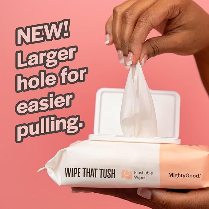 Wipe That Tush Flushable Wipes - 4 packs of 150 Wipes - 600 Total Wipes - Hypoallergenic & Fragrance-Free Wipes with Aloe - Flushable Tested & Septic-Safe