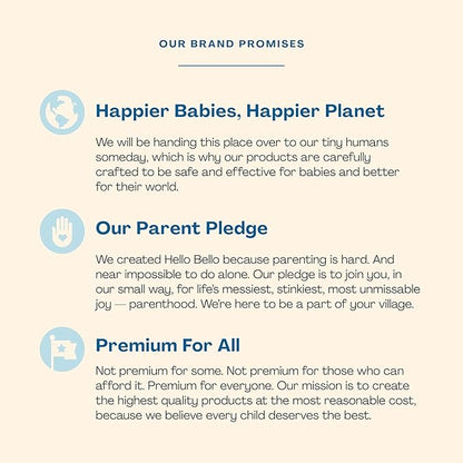 Hello Bello Extra Gentle Unscented Baby Wipes, Plant Based, Made with 99% Water and Aloe for Babies and Kids, 60 Count (Pack of 9) Total 540 Count